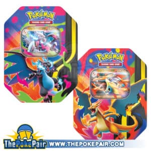ThePokePair.com - Pokemon Mega Charizard X & Mega Charizard Y Tin (Set of 2)